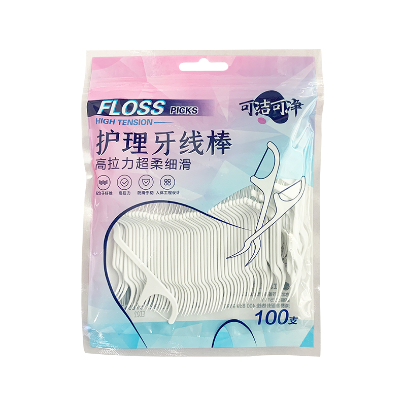 100 kusů v tašce Super měkké a hladké zubní floss tyčinky